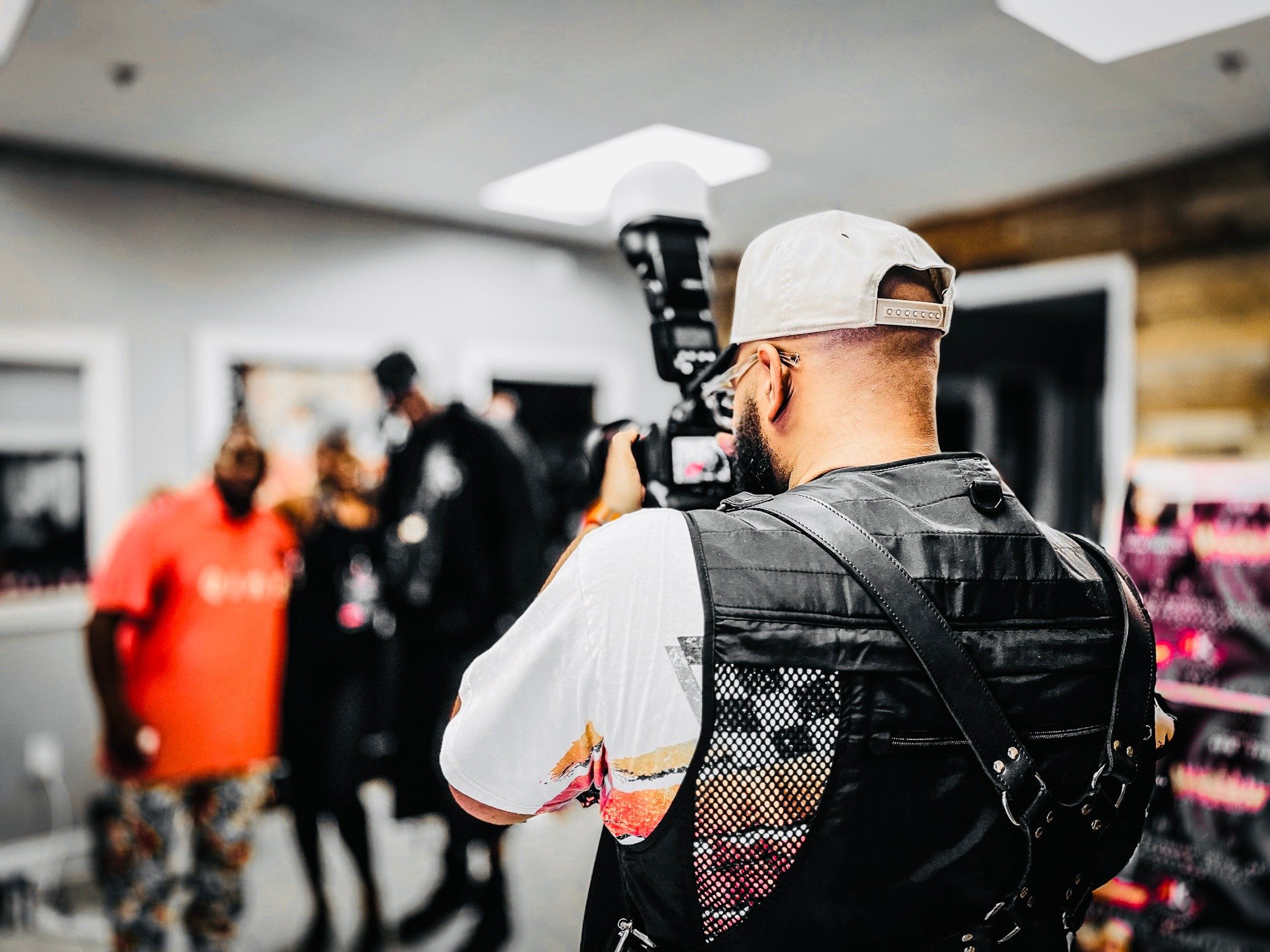 Joshua-John Frank behind the camera on location